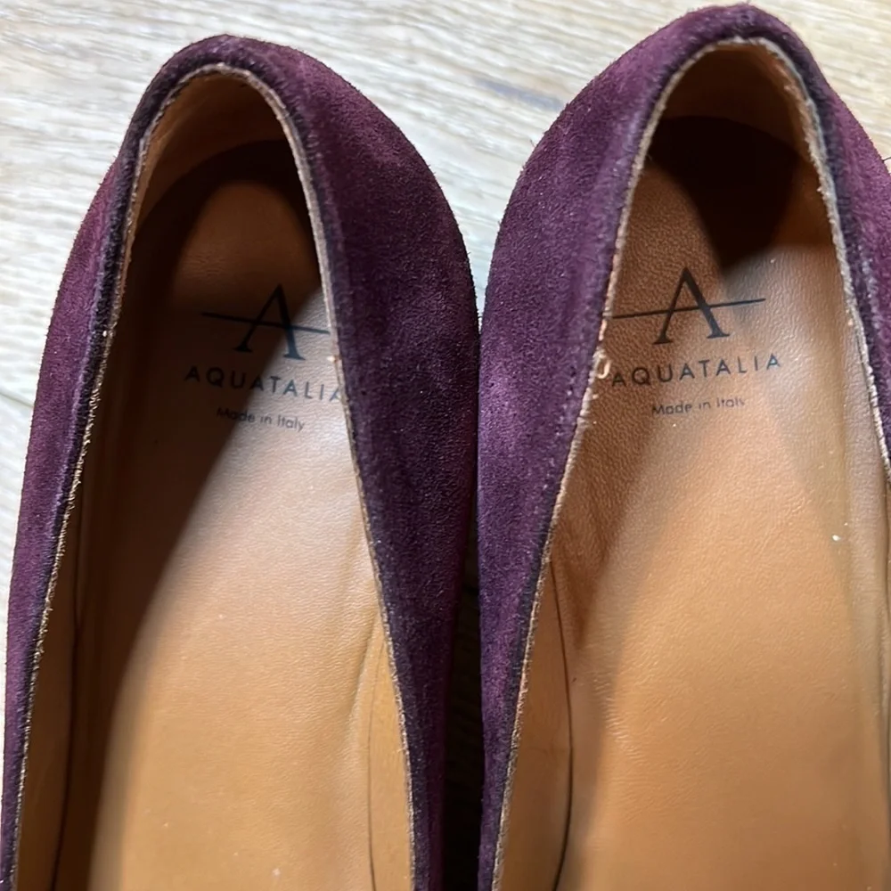 Aquatalia Vera Oxblood Suede Pumps Size 6.5